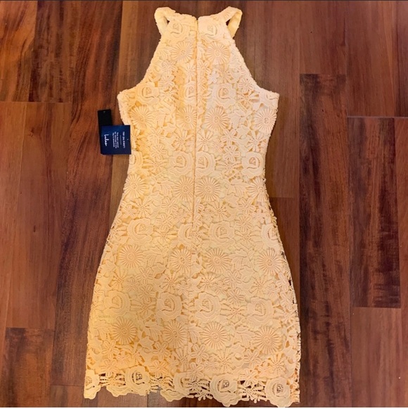 Lulu’s Love Poem Yellow Crochet Dress Size XS NWT - Picture 4 of 5